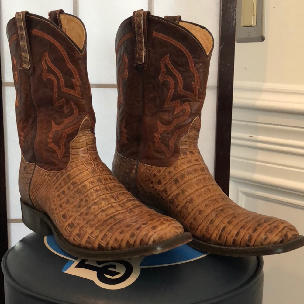 Anderson Bean boots, antique Gator skin